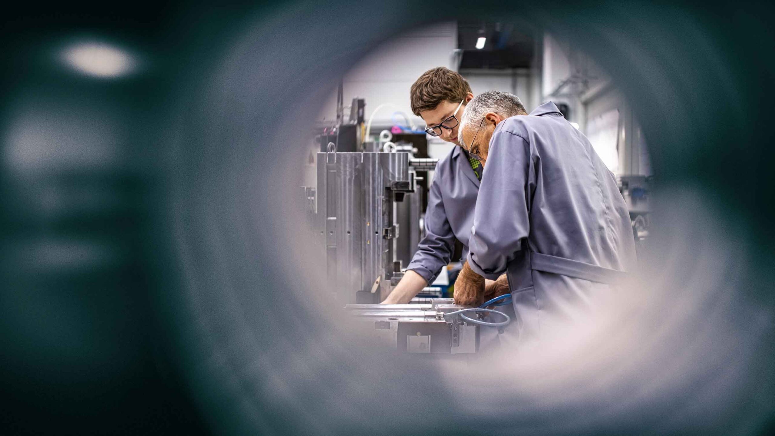 two technicians working together